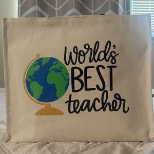 World's Best Teacher Canvas Tote